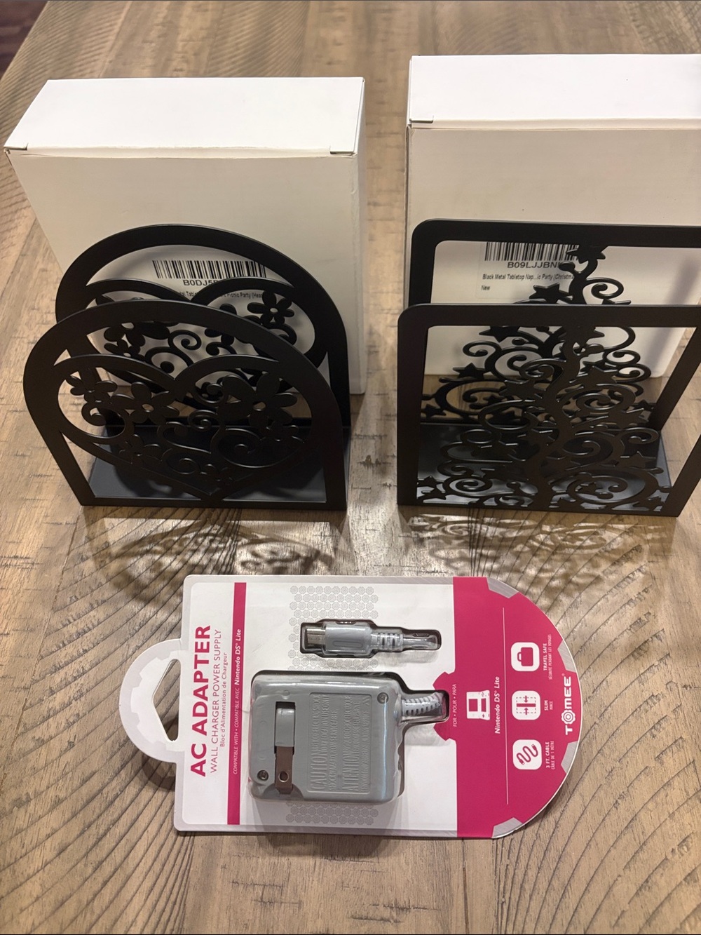 Source Unknown Black Decorative Metal Napkin Holder and Letter Sorter Set 763
